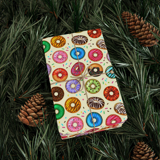 Donut Variety Pattern Gift Wrapping Paper