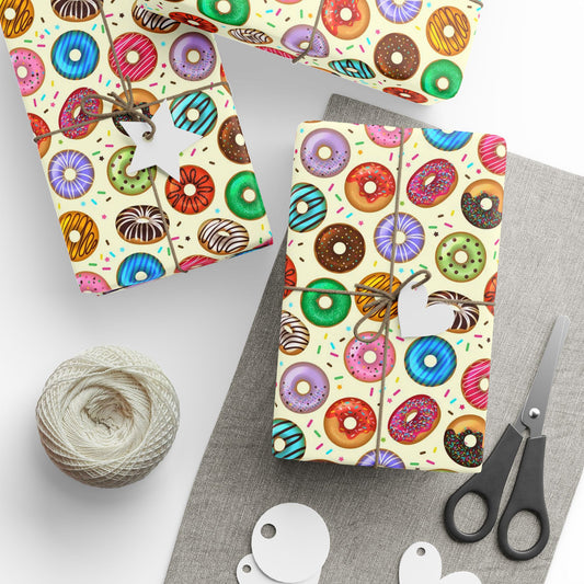 Donut Variety Pattern Gift Wrapping Paper