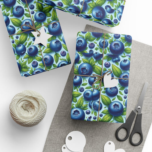 Colorful Blueberry Wrapping Paper Roll - Festive Gift Wrap for Birthdays, Holidays, Parties, Baby Showers, and Celebrations
