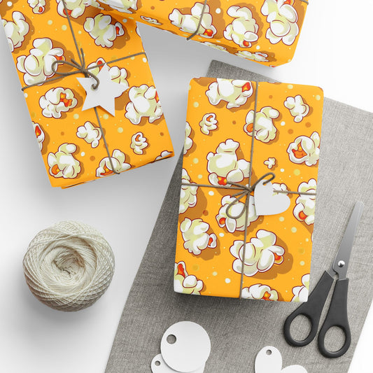 Popcorn Party Wrapping Paper | Fun Gift Wrap for Birthdays, Movie Nights, Baby Showers, Foodie Events, Celebrations