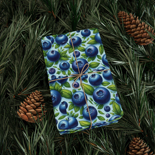 Colorful Blueberry Wrapping Paper Roll - Festive Gift Wrap for Birthdays, Holidays, Parties, Baby Showers, and Celebrations